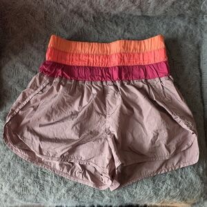 FP Movement by Free People Pink Shorts with Pink and Orange Waistband